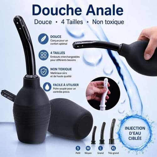 Poire d'Hygiène Intime 450ml en Silicone Souple Sans BPA - Embout Double Jet Doux - Lavable et Réutilisable
