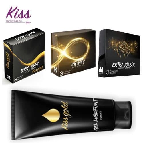 Kiss Pack plaisir kiss gold Lubrifiant + 9 pr?servatifs: Body Body, Infinity, extra plaisir